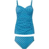 Tankini stippeltjesprint Sunflair turquoise