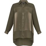 Blouse overhemdkraag en lange mouwen Via Appia Due groen