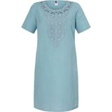 Jurk in recht model korte mouwen Anna Aura turquoise