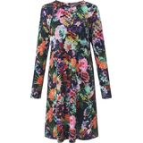 Jerseyjurk lange mouwen en bloemenprint MYBC zwart
