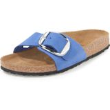 Slippers Madrid Big Buckle van rundnappaleer Birkenstock blauw