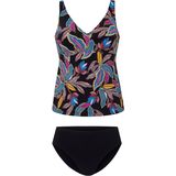 Tankini bladmotieven Rosa Faia zwart