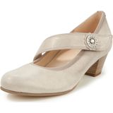Pumps van geitensuèdeleer fijne metallicglans Gabor Comfort beige
