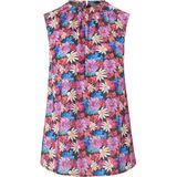 Mouwloze blouse staande kraag en bloemenprint Uta Raasch multicolour