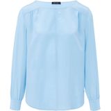 Blouse van 100% zijde lange mouwen Basler blauw