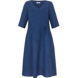 Jurk van 100% linnen 3/4-mouwen Anna Aura blauw