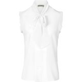 Mouwloze blouse van 100% zijde Uta Raasch wit