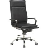 Luxe bureaustoel | Zwart | Elegante uitstraling | Lederen Bekleding