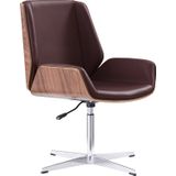 Vergaderstoel | Bruin | Multifunctioneel design | Lederen Bekleding