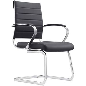 Vergaderstoel | Zwart | Elegante uitstraling | Lederen Bekleding