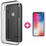 BeHello - Transparante Hard Case iPhone X/XS + Glazen Screenprotector