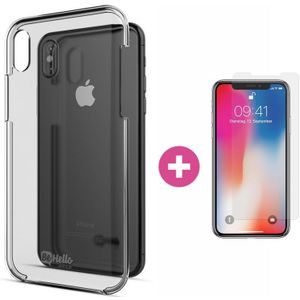 BeHello - Transparante Hard Case iPhone X/XS + Glazen Screenprotector