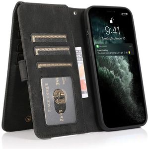 Mobiq - Zacht Leren iPhone 13 Pro Max Wallet Hoesje