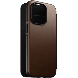 Nomad - Rugged Leather Folio iPhone 14 Pro Max Magsafe hoesje