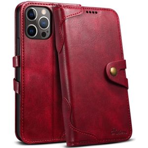 Mobiq - Vintage Lederen Wallet Hoesje iPhone 14 Pro