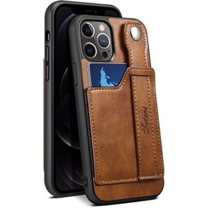 Mobiq - Vintage Backcover met Pashouder iPhone 15 Pro Max