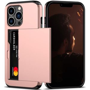 Mobiq - Hybrid Card iPhone 13 Pro Hoesje met Pashouder