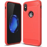Mobiq - Hybrid Carbon TPU iPhone X/Xs Hoesje