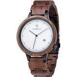 Kerbholz Lamprecht horloge Kleur band: bruin, Kleur kast: zwart, Kleur wijzerplaat: wit