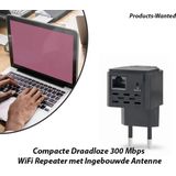 Gembird - Draadloze WiFi Repeater - Zwart - 300 Mbps