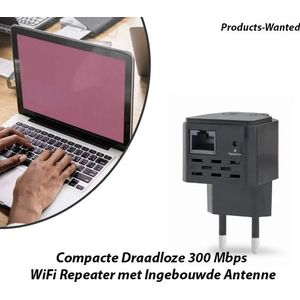 Compacte Draadloze 300 Mbps WiFi Repeater met Ingebouwde Antenne