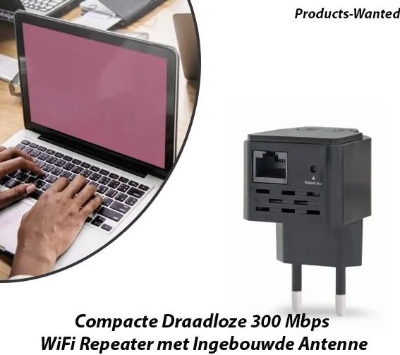 Gembird - Draadloze WiFi Repeater - Zwart - 300 Mbps