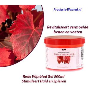 Van Pullach Hof - Rode Wijnblad Gel - Duitsland - 500ml - Stimuleert Huid en Spieren