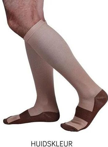 3-Paar Kopergeweven Compressiesokken Kleur Beige 36-41 Voor Diverse Klachten