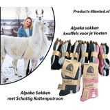 6 Paar Alpaka Sokken met Schattig Kattenpatroon 35-38