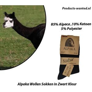 Alpaka - Alpaka Wollen Sokken - Zwart - 6-Paar