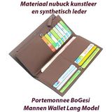 2-Stuks Portemonnee BoGesi Mannen Wallet Lang Model in Zwart Kleur