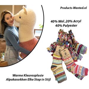 Alpaka Socks - Multicolor - 3 Paar Alpakasokken - Warme Kleurexplosie