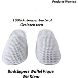Badslippers - Wit - 3-Paren - Waffel Piqué