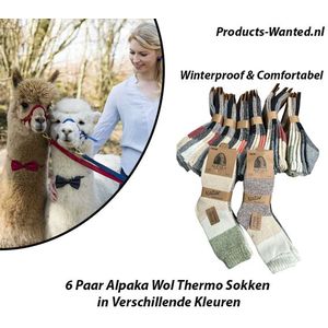 Alpaka - Dikke Wol Thermo Sokken - Winterproof - 6 Paar