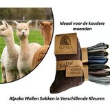 3-Paar Alpaka Dikke Wollen Sokken in Zwart, Grijs en Navy Kleuren (43-47)