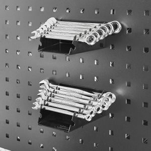 Datona Steek- en ringsleutel houder passend op gatenbord - 2 stuks -  - zwart