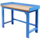 Datona Werkbank PRO met eiken werkblad en legbord - 150 cm - DT-52432-B-1 - Blauw