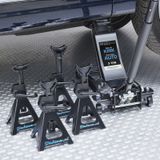 Datona Autokrik laag model 3 ton met vier assteunen 3 ton - DT-53207-53404-2 - Mat zwart
