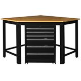 Datona Hoekwerkbank met MDF blad + gereedschapskast zwart - DT-62000BLACK-51246