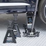 Datona Autokrik laag model 3 ton + assteunen 3 ton - DT-53207-53404 - Mat zwart