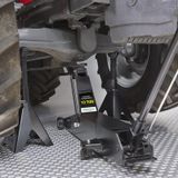 Datona Werkplaatskrik 10 ton met hoge assteunen 12 ton - DT-53216-53408 - Zwart