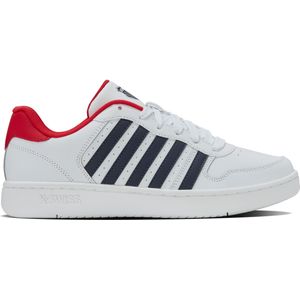 K-SWISS MENS COURT PALISADES WHITE/PEACOAT/MARS RED
