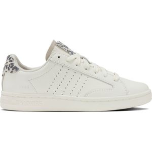 K-SWISS WOMENS LOZAN KLUB LTH SNOW WHITE/LIGHT GRAY/LEO