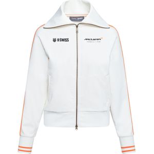 K-SWISS WOMENS A1 MCLAREN F1 TEAM VINTAGE SOFT TRACK JACKET WHITE