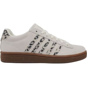 K-SWISS WOMENS COURT TIEBREAK II SDE SNOW WHITE/LIGHT GRAY/LEOPARD/GUM