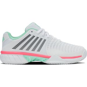 K-SWISS WOMENS EXPRESS LIGHT 3 CLAY WHITE/NEON MINT/NEON PASTEL PINK
