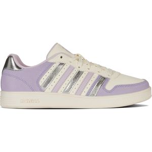 K-SWISS GRADESCHOOL COURT PALISADES SNOW WHITE/LILAC/LAVENDER/METALLIC SILVER