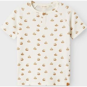 Slim Fit T-shirt - Korte Mouwen - Jersey - All-over Print - Grandad Hals