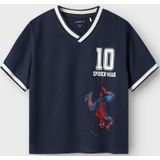 NAME IT - Nmmmatz Spider Nreg Ss Poly Top - Blauw - Katoen