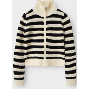 Gebreide Cardigan - Gestreept - Lange Mouwen - Kort - Ritssluiting